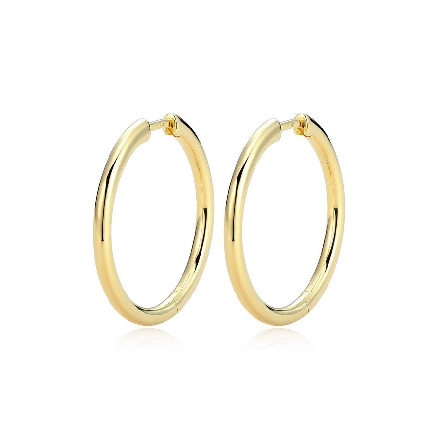 Créoles lisses Reign en argent 925 plaqué or 18K