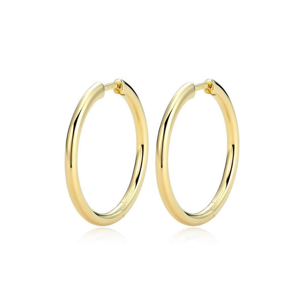 Créoles lisses Reign en argent 925 plaqué or 18K