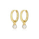 Boucles d’oreilles huggie perle en argent 925 plaqué or