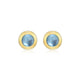 Boucles d’oreilles clous Reign en argent 925 plaqué or, zircon bleu