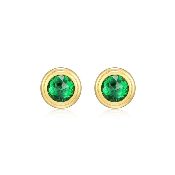 Boucles d’oreilles clous Reign en argent 925 plaqué or, grenat vert
