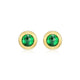 Boucles d’oreilles clous Reign en argent 925 plaqué or, grenat vert