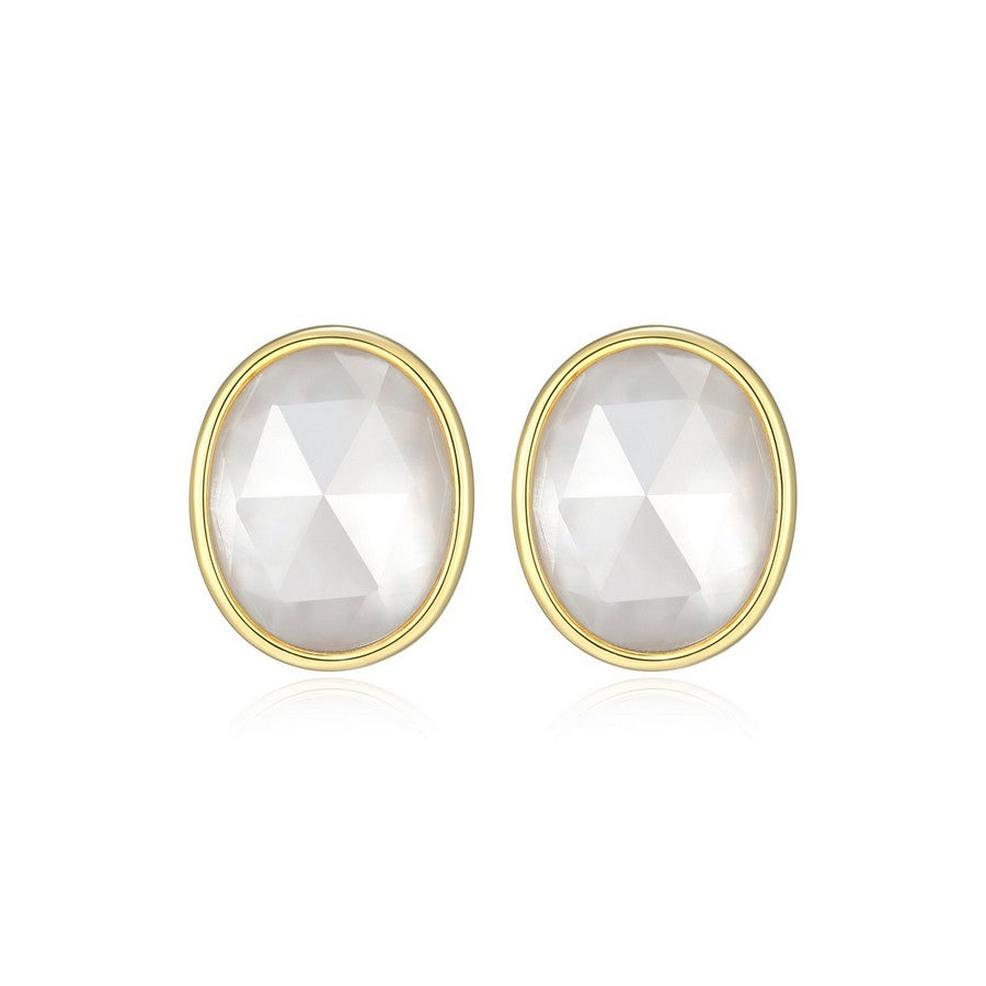 Boucles d’oreilles ovales Reign en argent 925 plaqué or