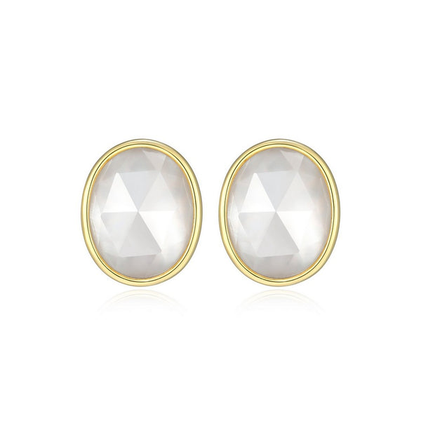 Boucles d’oreilles ovales Reign en argent 925 plaqué or
