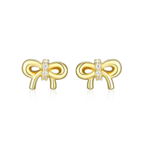 Boucles d’oreilles nœud Reign en argent 925 plaqué or