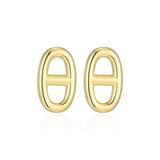 Boucles d’oreilles clous maille marine Reign en argent 925 plaqué or