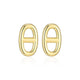 Boucles d’oreilles clous maille marine Reign en argent 925 plaqué or