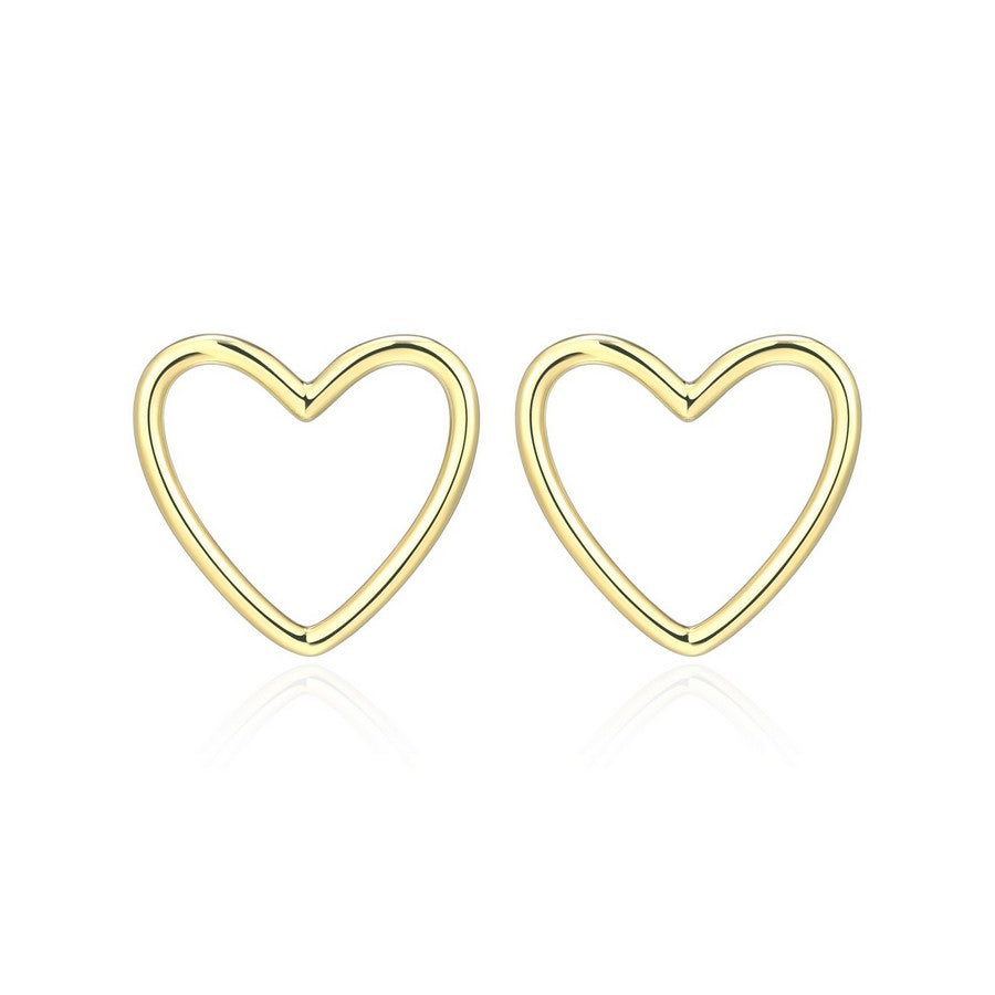 Boucles d’oreilles cœur Reign en argent 925 plaqué or 18K