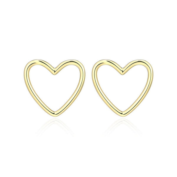 Boucles d’oreilles cœur Reign en argent 925 plaqué or 18K