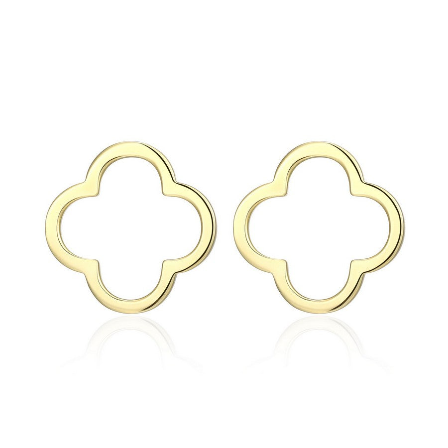 Boucles d’oreilles clous trèfle Reign en argent 925 plaqué or