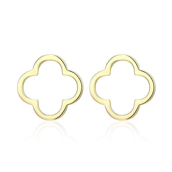 Boucles d’oreilles clous trèfle Reign en argent 925 plaqué or