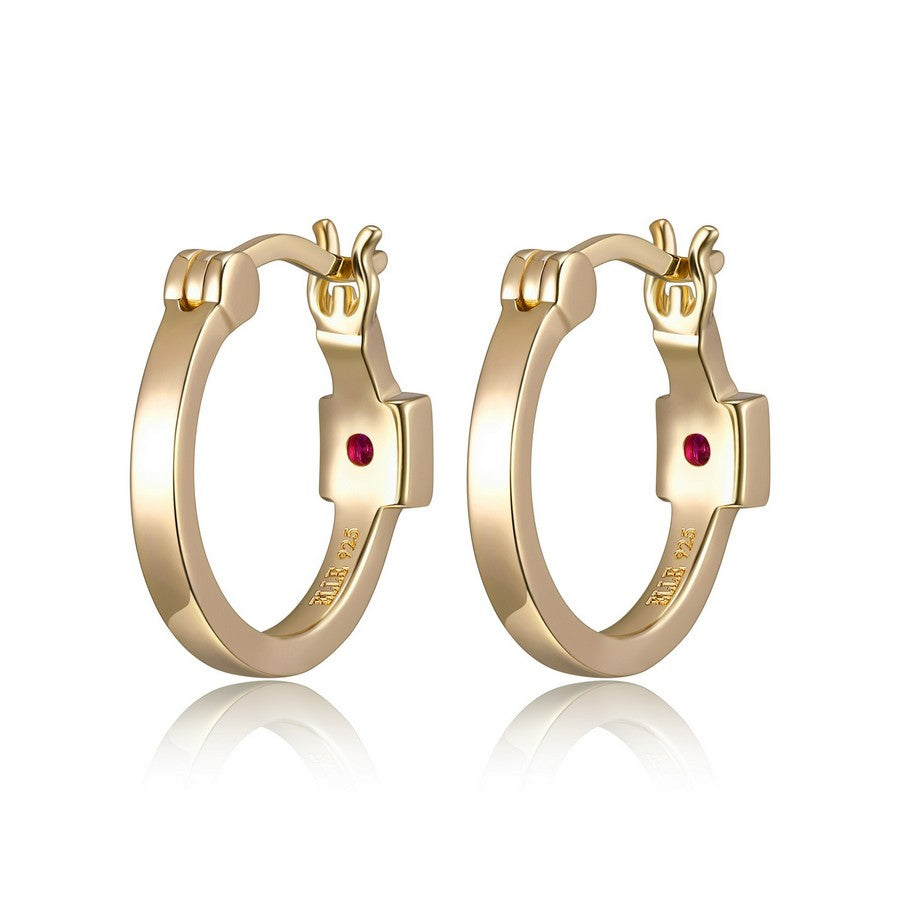 Boucles d’oreilles créoles fines ELLE en argent 925 plaqué or