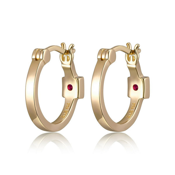 Boucles d’oreilles créoles fines ELLE en argent 925 plaqué or