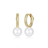 Boucles d’oreilles perle blanche ELLE en argent 925 plaqué or