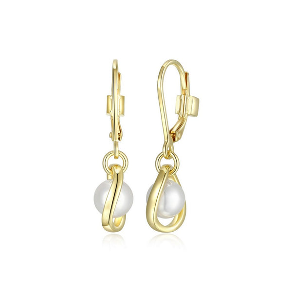 Boucles d’oreilles ELLE en argent 925 plaqué or et perle