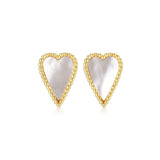 Boucles d’oreilles cœur nacre ELLE en argent 925 plaqué or