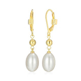 Boucles d’oreilles perle ELLE en argent 925 plaqué or
