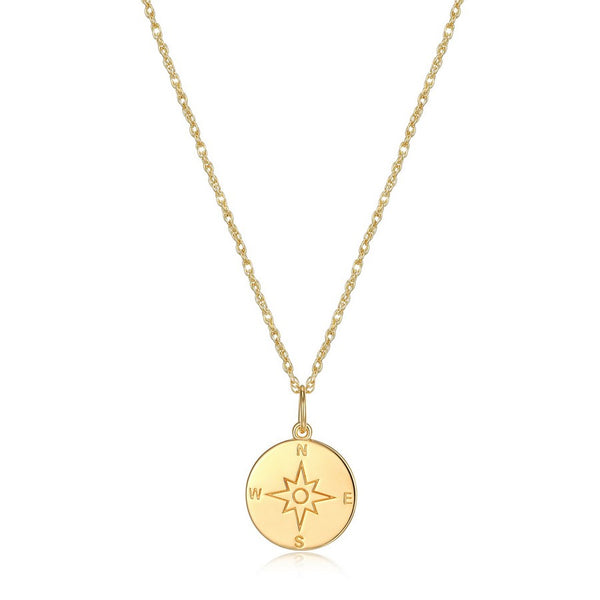 Collier Compass Reign en argent 925 plaqué or 18K
