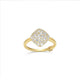 Bague losange ELLE en argent 925 plaqué or, pavé de zircons