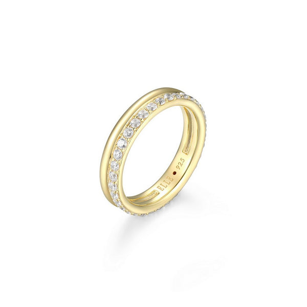 Bague ELLE double rang en argent 925 plaqué or et rhodium