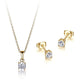 Parure collier et boucles d’oreilles Reign en argent 925 plaqué or