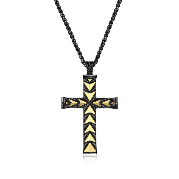 Collier croix à chevrons Ethos, argent 925, 24 po
