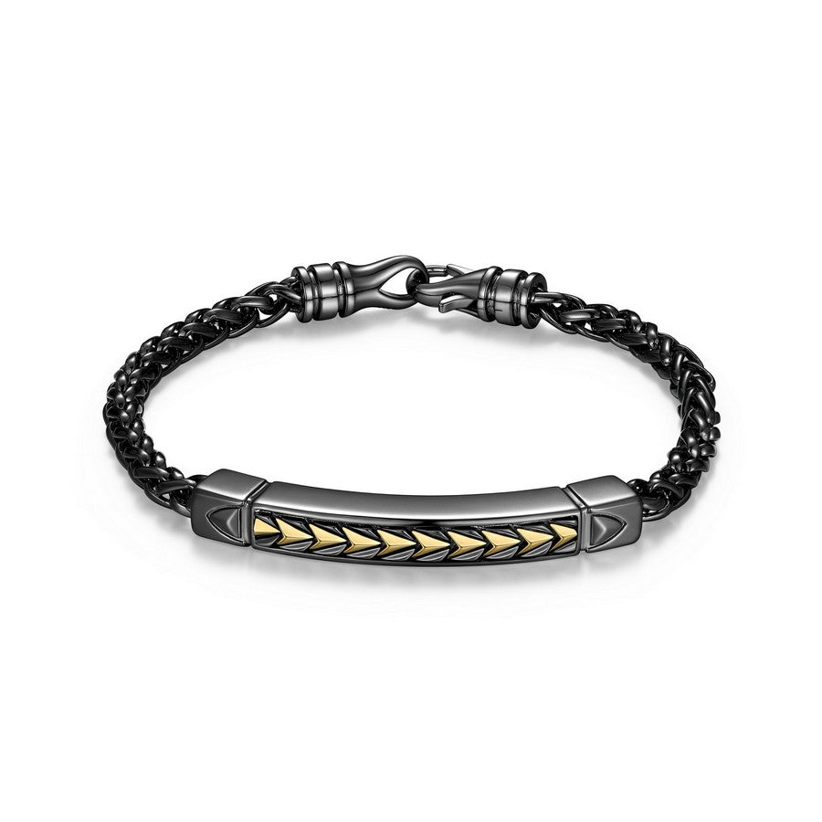 Bracelet chevron Ethos argent 925, or et gunmetal