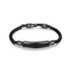 Bracelet Ethos argent 925 gunmetal, barre de saphirs noirs