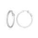 Créoles ELLE tube carré 28 mm en argent 925 plaqué rhodium