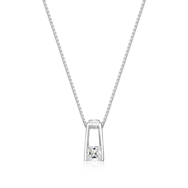 Collier solitaire ELLE en argent 925 au zircon cubique