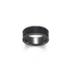 Bague cigar band Ethos en argent 925, pavée de saphirs noirs