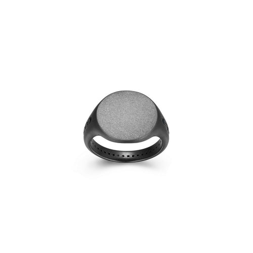 Bague homme Ethos, finition gunmetal et saphir noir, argent 925