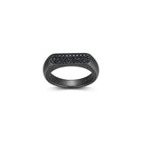 Bague chevalière Ethos en argent 925, saphir noir