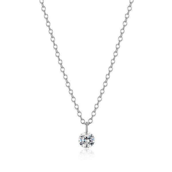 Collier à pendentif solitaire Reign en argent 925