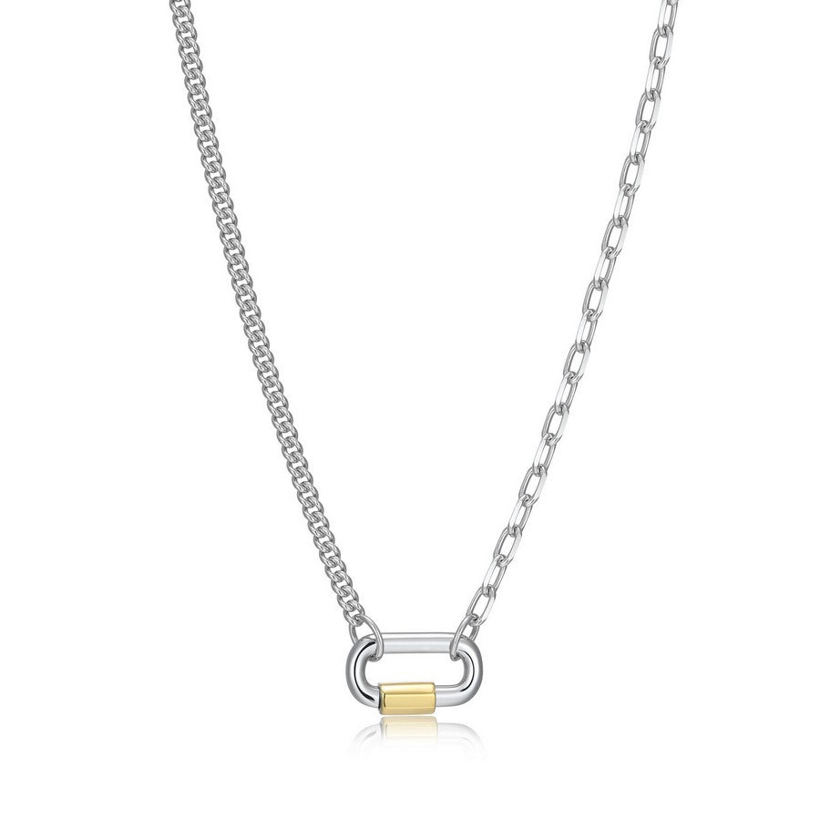 Collier mousqueton Reign en argent 925 deux tons
