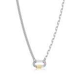 Collier mousqueton Reign en argent 925 deux tons