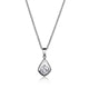 Collier solitaire zircon ELLE en argent 925 plaqué rhodium