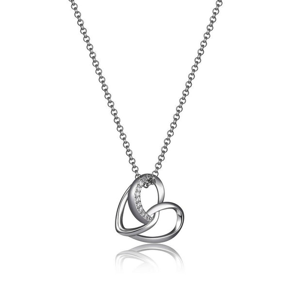 Collier ELLE cœur filigrane en argent 925 plaqué rhodium