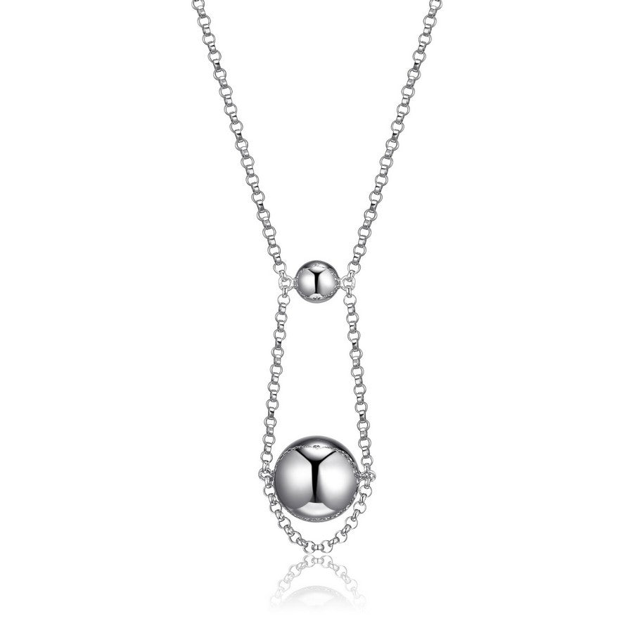 Collier ELLE en argent 925 rhodié à billes polies