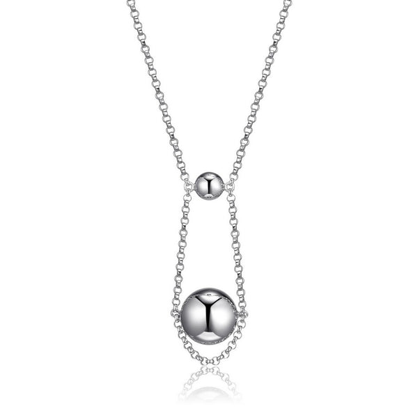 Collier ELLE en argent 925 rhodié à billes polies