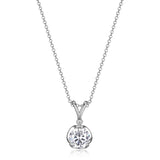 Collier solitaire ELLE en argent 925 plaqué rhodium