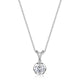 Collier solitaire ELLE en argent 925 plaqué rhodium