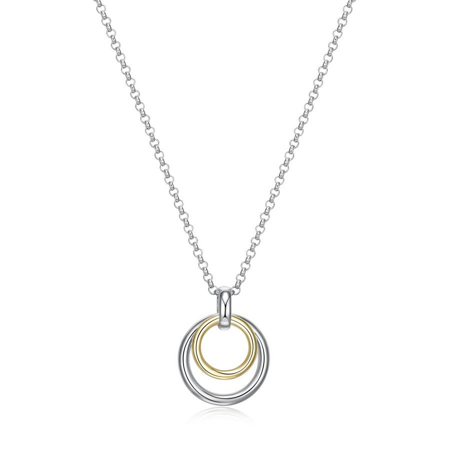 Collier deux tons ELLE en argent 925 plaqué or et rhodium