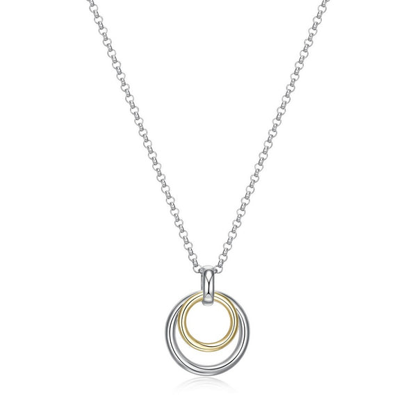 Collier deux tons ELLE en argent 925 plaqué or et rhodium