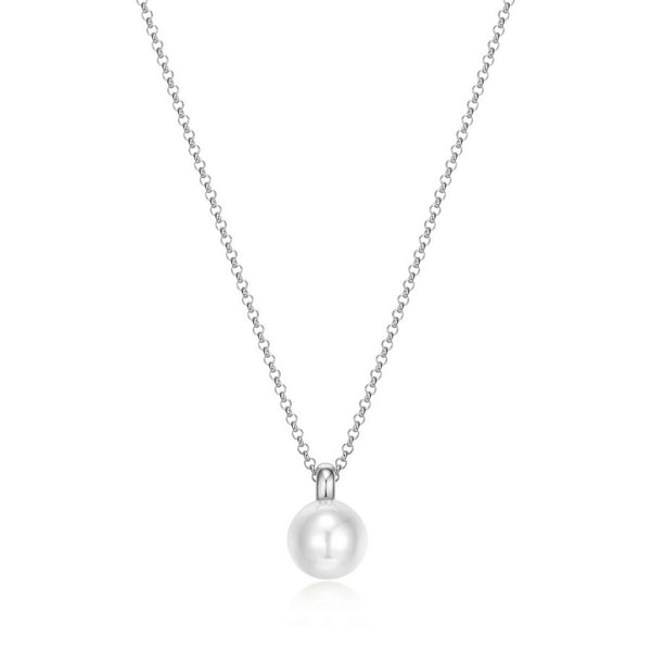 Collier ELLE à pendentif perle en argent 925 plaqué rhodium