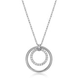 Collier ELLE double cercle en argent 925 et zircon
