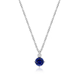 Collier pendentif ELLE en argent 925 et saphir de synthèse