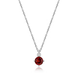 Collier ELLE grenat et diamant de laboratoire en argent 925