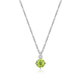 Collier ELLE en argent 925, péridot et diamant de laboratoire
