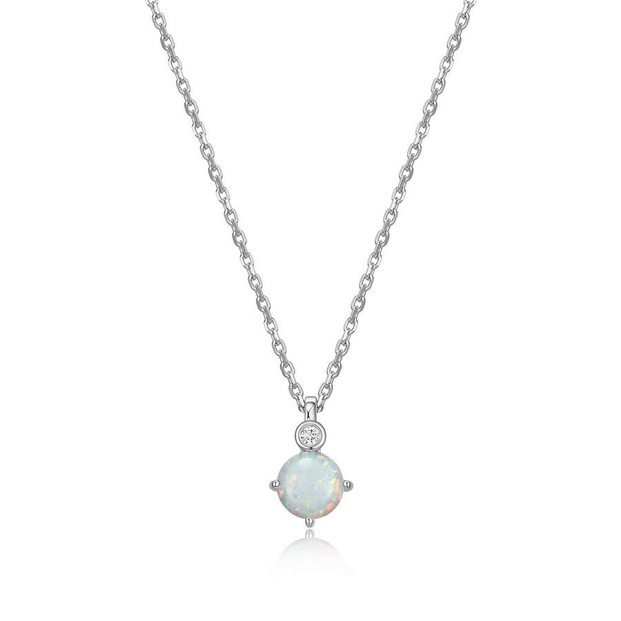 Collier pendentif ELLE en argent 925 à l’opale de laboratoire